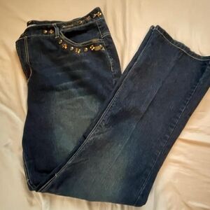 Women's Blue Jeans with Embellishments